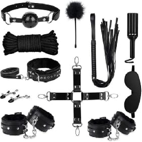 11-Piece Black High Quality BDSM Bondage Set