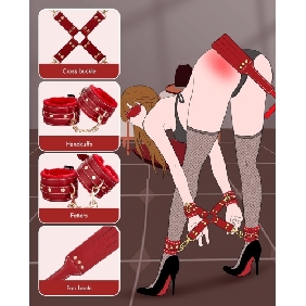 11-Piece Red High Quality BDSM Bondage Set - Image 5