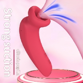 10-Mode Red Rechargeable Silicone Vibrator with Sucting Function - Image 2