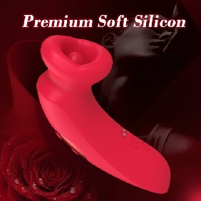 10-Mode Red Rechargeable Silicone Vibrator with Sucting Function - Image 5