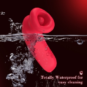 10-Mode Red Rechargeable Silicone Vibrator with Sucting Function - Image 8