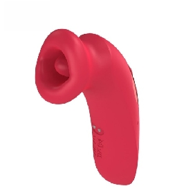 10-Mode Red Rechargeable Silicone Vibrator with Sucting Function - Image 9