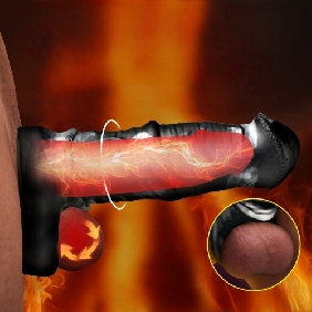 7.49'' Realistic Black & White Silicone Penis Extension Sleeve with Built-In Scrotum Ring - Image 6