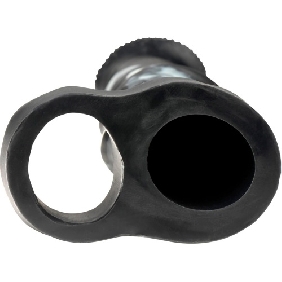 7.49'' Realistic Black & White Silicone Penis Extension Sleeve with Built-In Scrotum Ring - Image 3