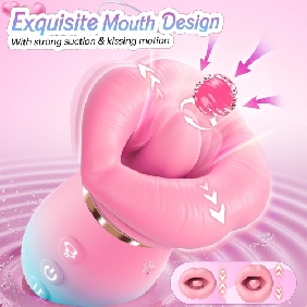 4.85'' Pink-Blue 5-in-1 Oral Vibrator – Rotating, Sucking, Tongue-Licking, 10 Modes, App-Controlled, USB-Magnetic Rechargeable, Waterproof - Image 7