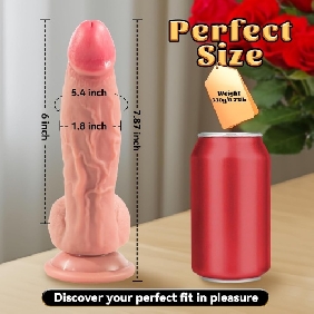 7.88" Flesh Silicone Dildo – Realistic Texture with Strong Suction Cup - Image 7