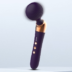 9.65’’ Dark Purple Rechargeable Wand Massager with 10 Vibrating Modes and 5 Vibrating Speeds - Image 8