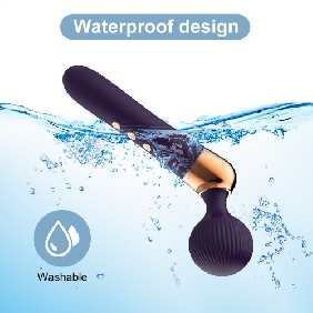 9.65’’ Dark Purple Rechargeable Wand Massager with 10 Vibrating Modes and 5 Vibrating Speeds - Image 4