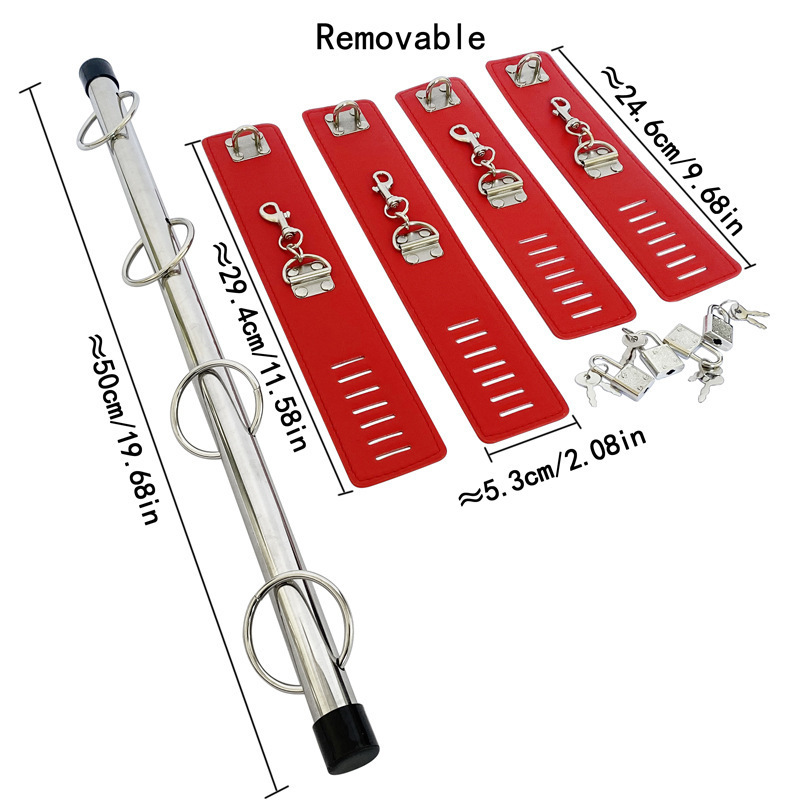 Locking Wrist and Ankle Spreader Bar With Cuffs - Image 7