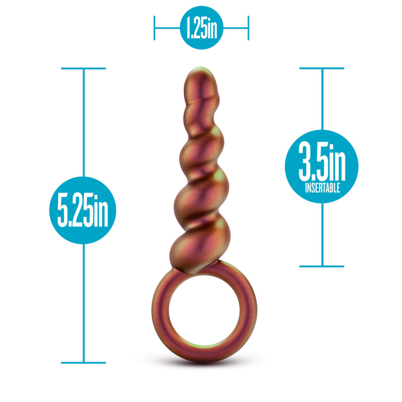 Blush Novelties Anal Adventures Matrix Spiral Loop Silicone Butt Plug Copper - Image 3