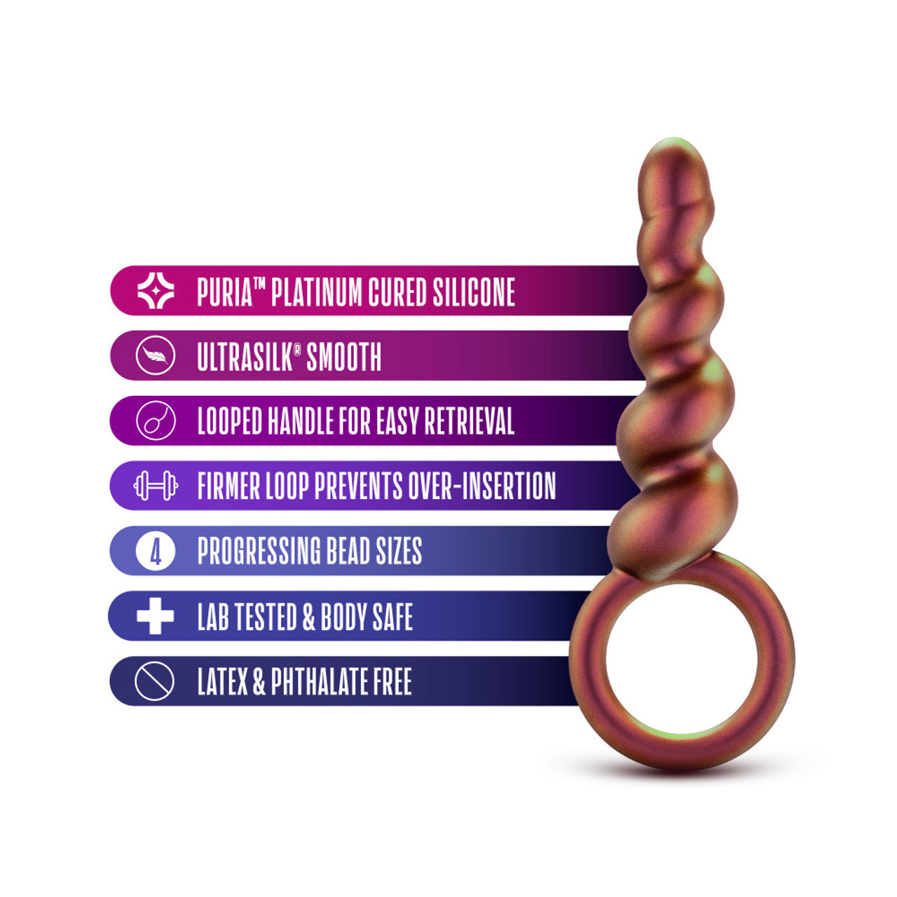 Blush Novelties Anal Adventures Matrix Spiral Loop Silicone Butt Plug Copper - Image 4