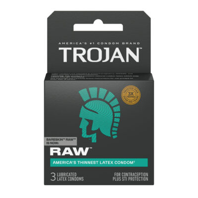 Trojan Raw Lubricated Latex Condoms 3-Pack