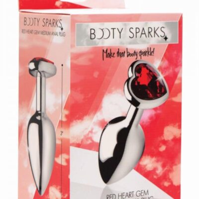 Booty Sparks Heart Gem Medium Anal Plug – Red