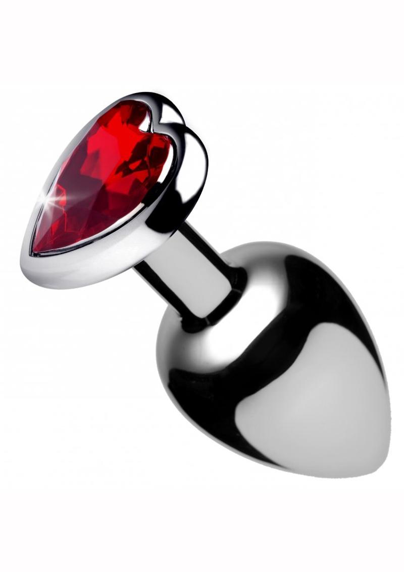 Booty Sparks Heart Gem Medium Anal Plug - Red - Image 4
