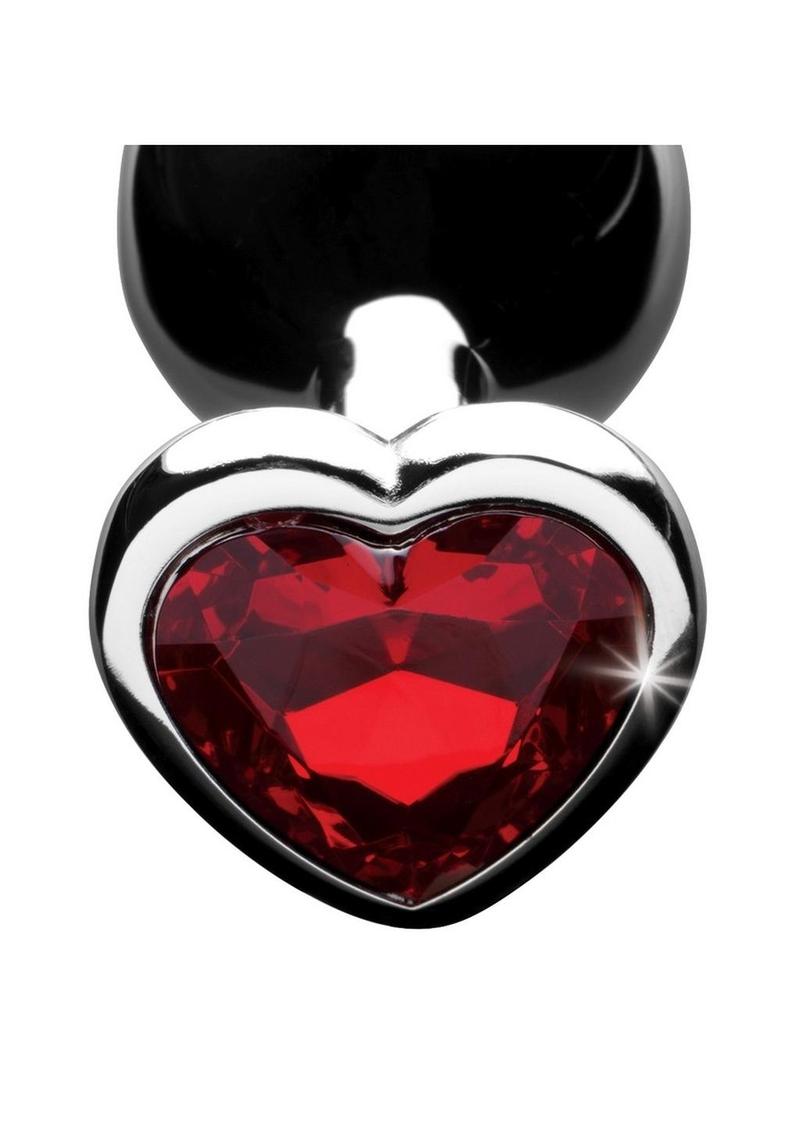 Booty Sparks Heart Gem Medium Anal Plug - Red - Image 3