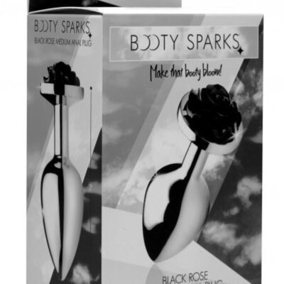 Booty Sparks Rose Butt Plug- Medium – Black