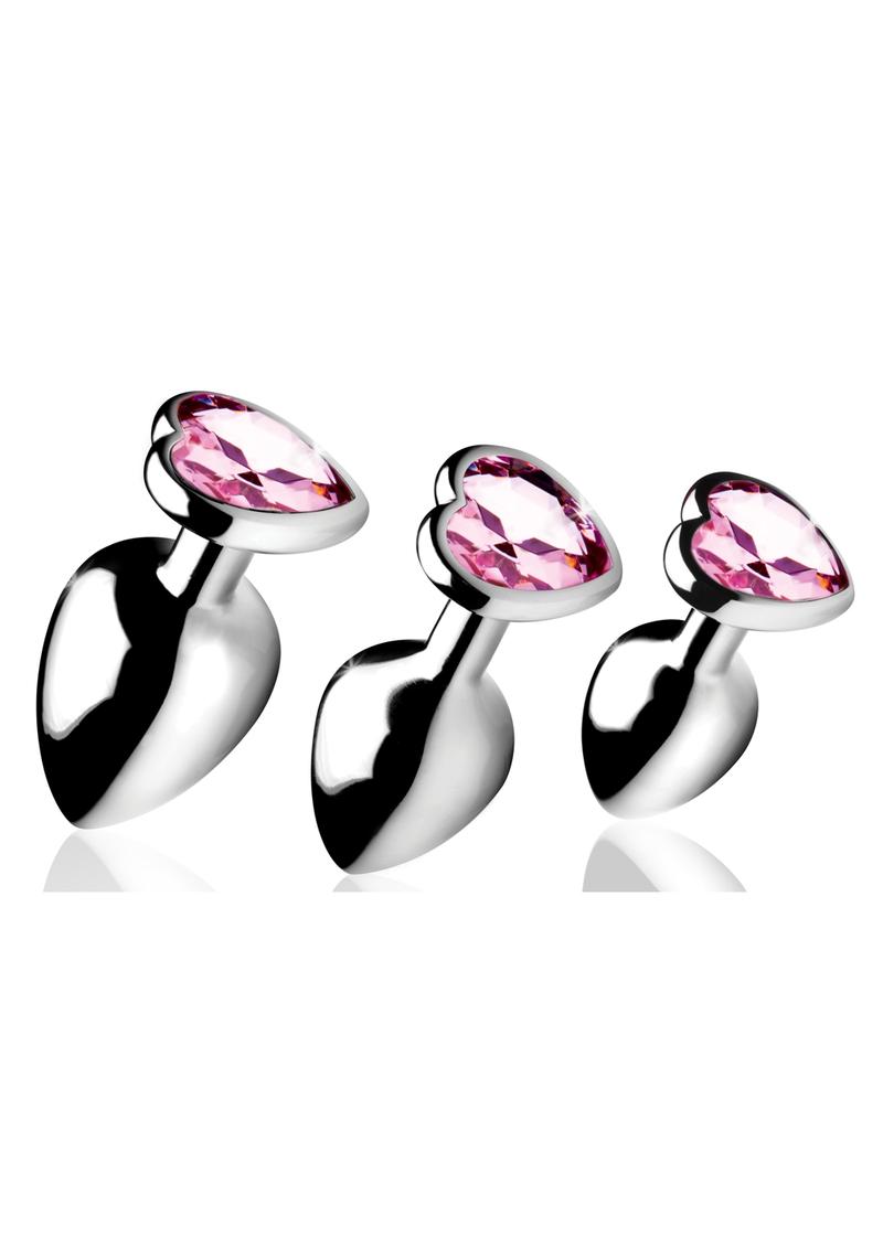 Booty Sparks Heart Gem Anal Plug Set - Pink - Image 2