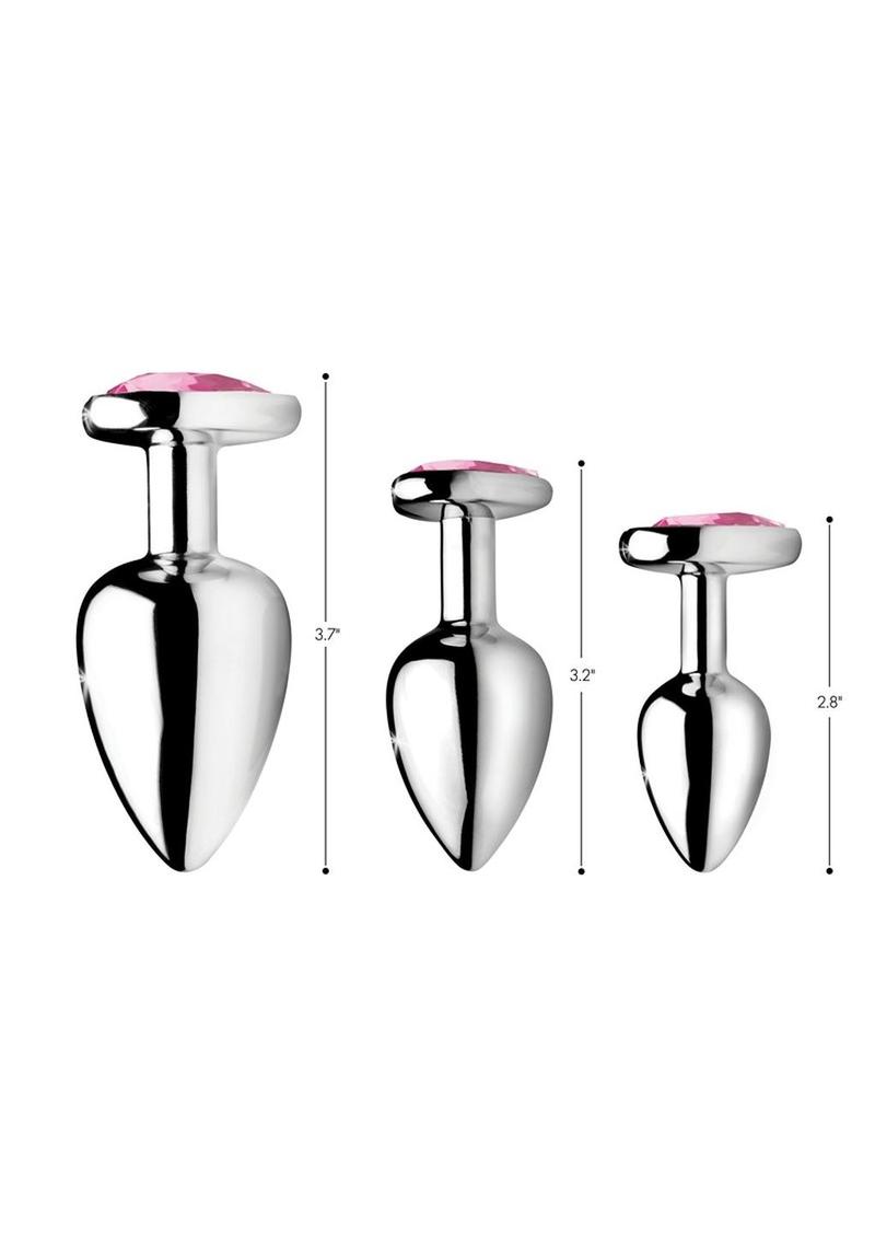 Booty Sparks Heart Gem Anal Plug Set - Pink - Image 4