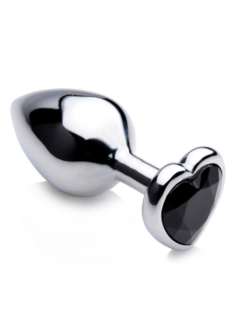 Booty Sparks Gemstones Black Heart Anal Plug - Medium - Black - Image 2