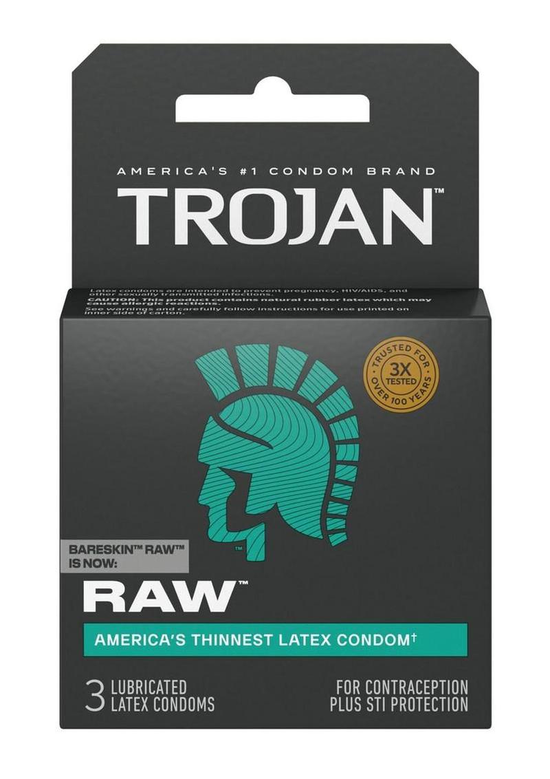 Trojan Raw Lubricated Latex Condoms 3-Pack - Image 2