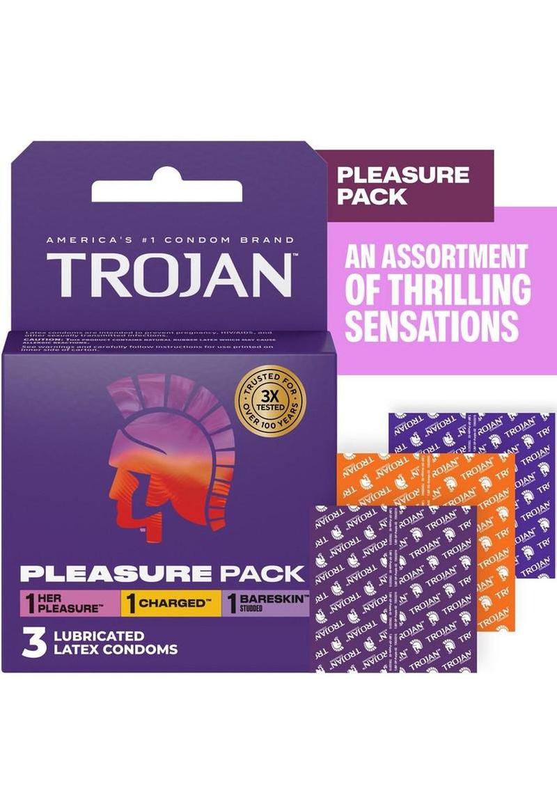Trojan Pleasure Pack Condoms (3ct) - Image 2