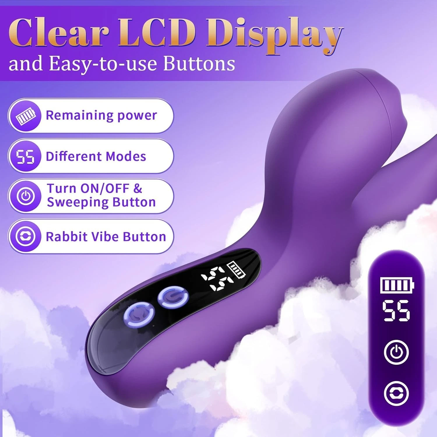 9.26'' Purple Vibrating Tapping App-Controlled Vibrator – 10 Modes, Magnetic USB Rechargeable, Waterproof - Image 3