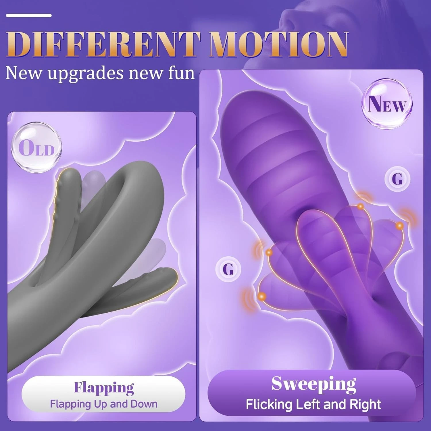 9.26'' Purple Vibrating Tapping App-Controlled Vibrator – 10 Modes, Magnetic USB Rechargeable, Waterproof - Image 12